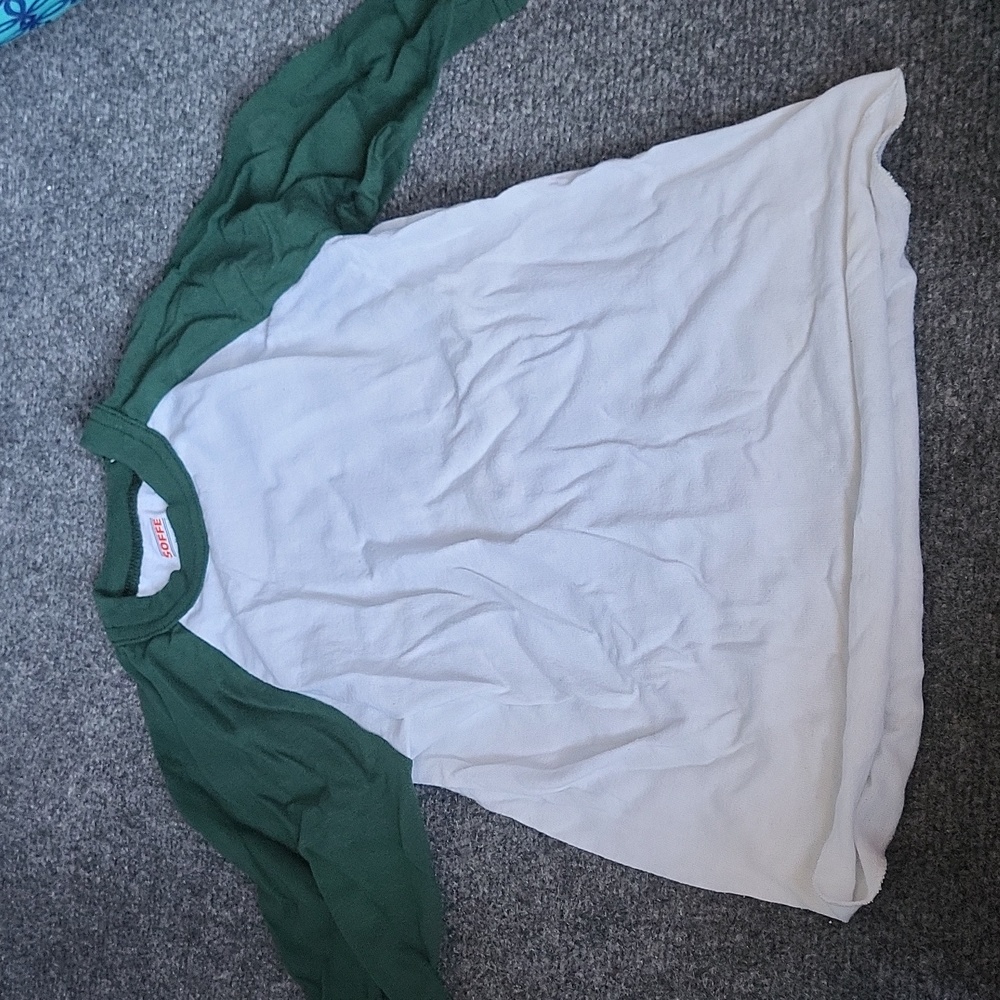 Green and White Baseball Shirt